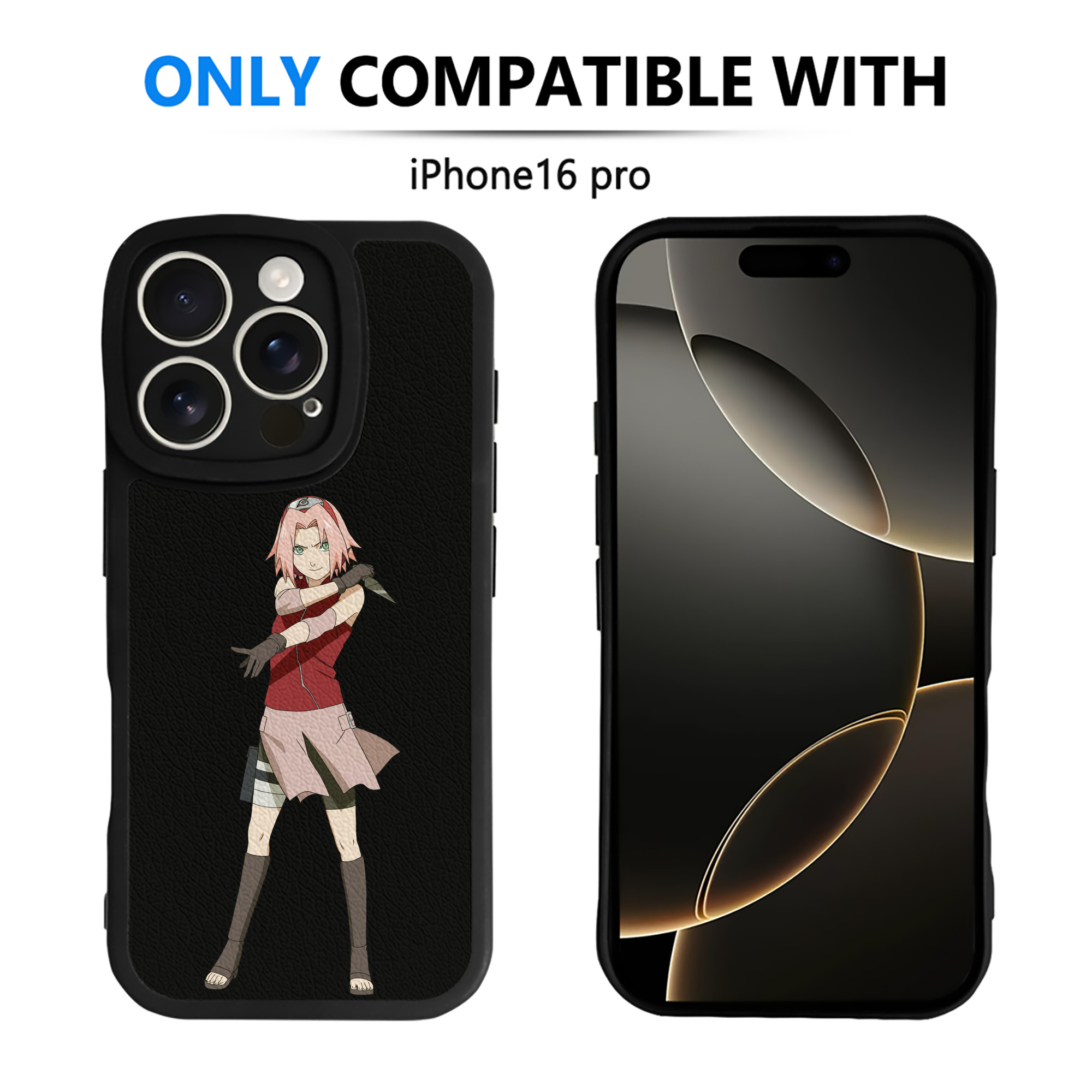 （画像用） NARUTO -ナルト- 春野サクラ Haruno Sakura 【iPhone 16シリーズ対応】シリコンスマホケース（レザー調） 材質：シリコン